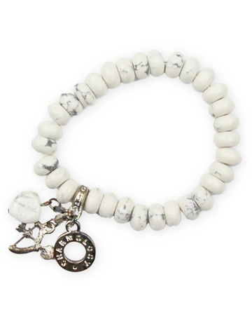 Armband Howliet wit met bedels