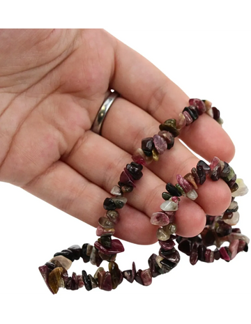 Toermalijn watermeloen splitketting (multi)