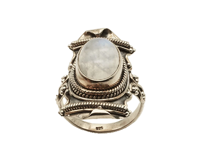 ring silver moonstone