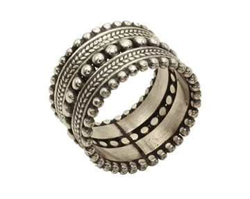 ring zilver dots